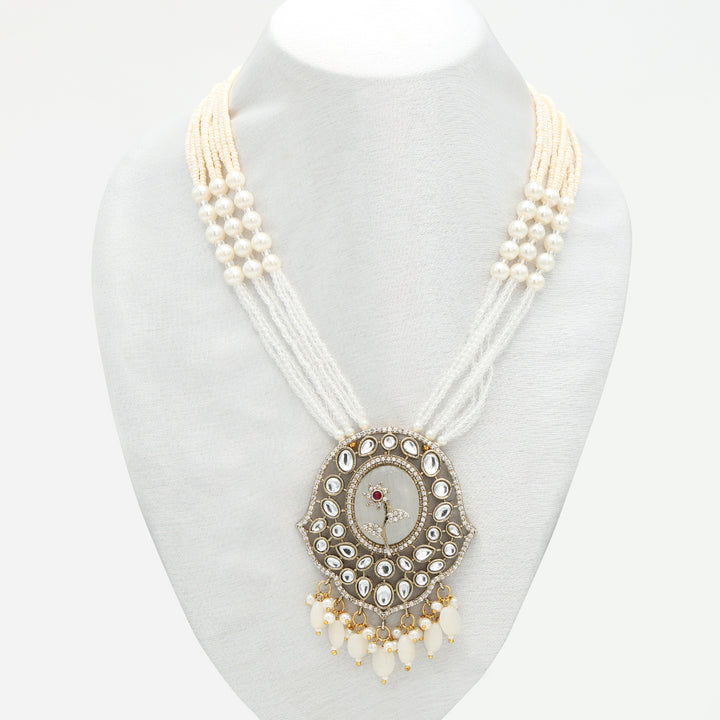 Royal Kundan Pearl Multistrand Necklace Set