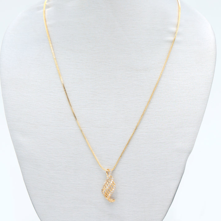Gold-Toned Leaf Pendant Necklace Set