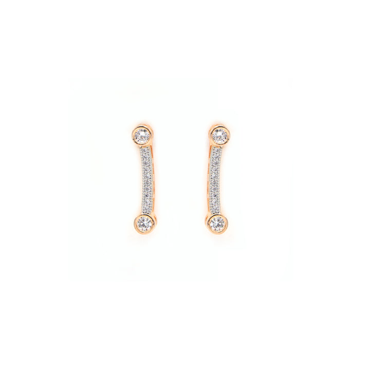 Dual-Tone Sparkling Minimal Necklace & Earring Set