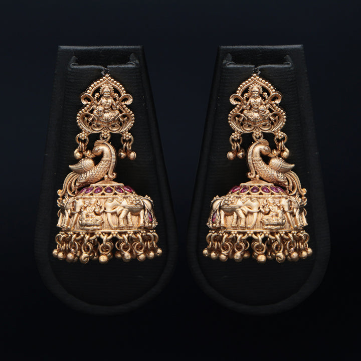 Peacock Temple Jhumka Earrings