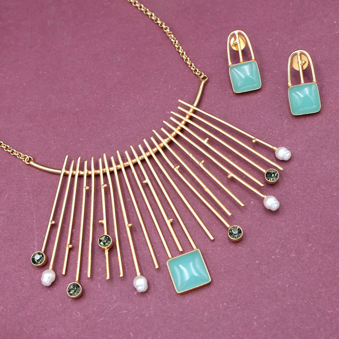 Turquoise Radiance Contemporary Necklace Set