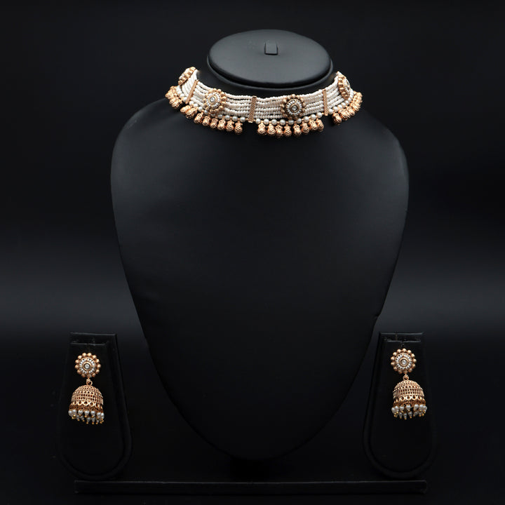 Ivory Pearl & Golden Kundan Choker Set