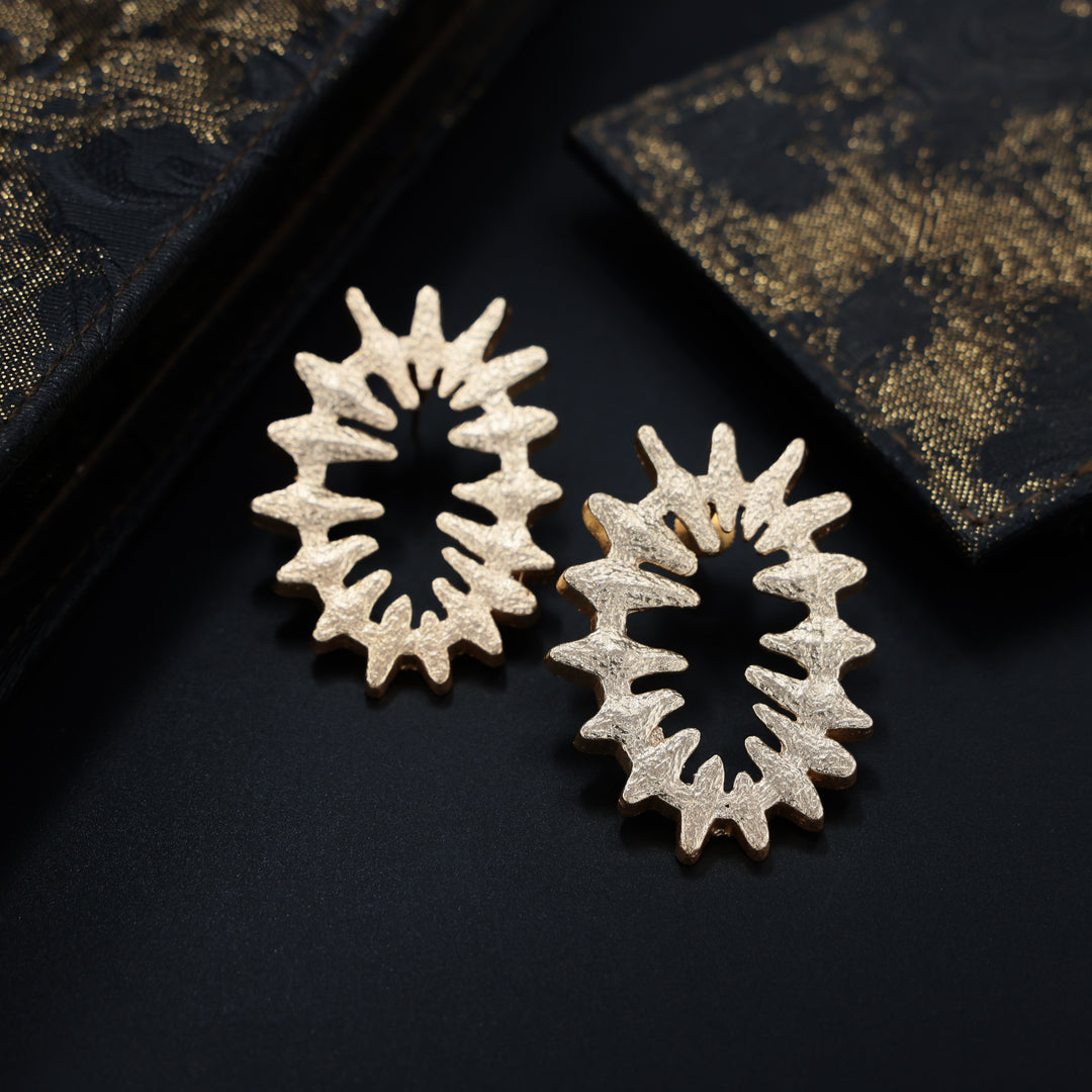 Radiant Sunburst Textured Stud Earrings