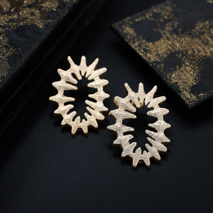Radiant Sunburst Textured Stud Earrings
