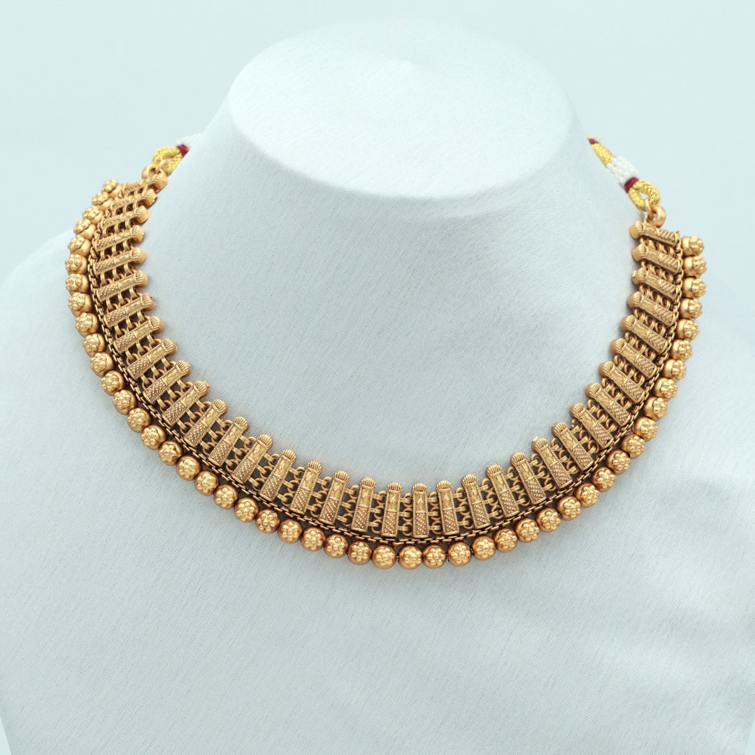 Antique Gold Temple Work Choker Necklace Set