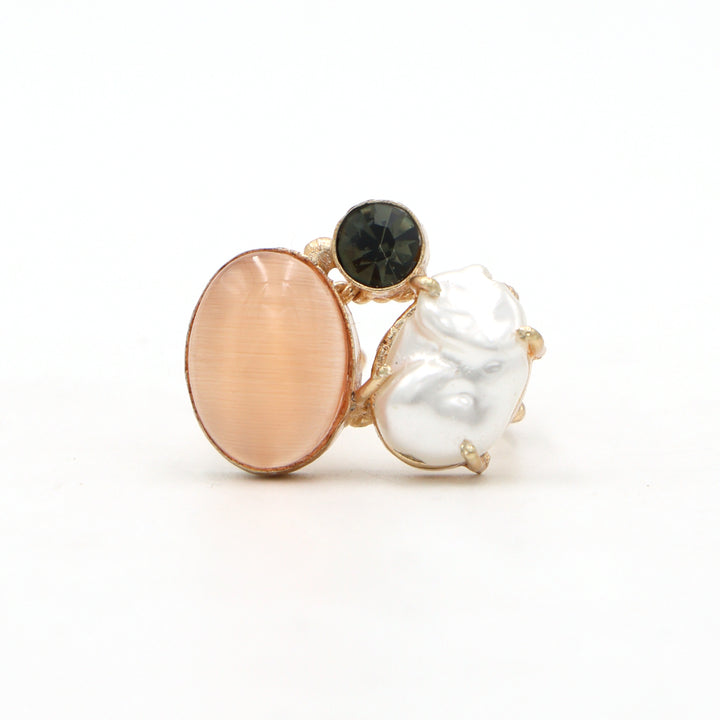 Dual Stone Contemporary Adjustable Ring