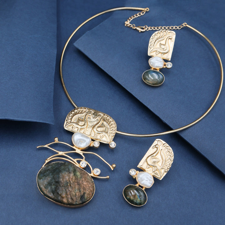 Artisan Multi-Stone Contemporary Necklace Set