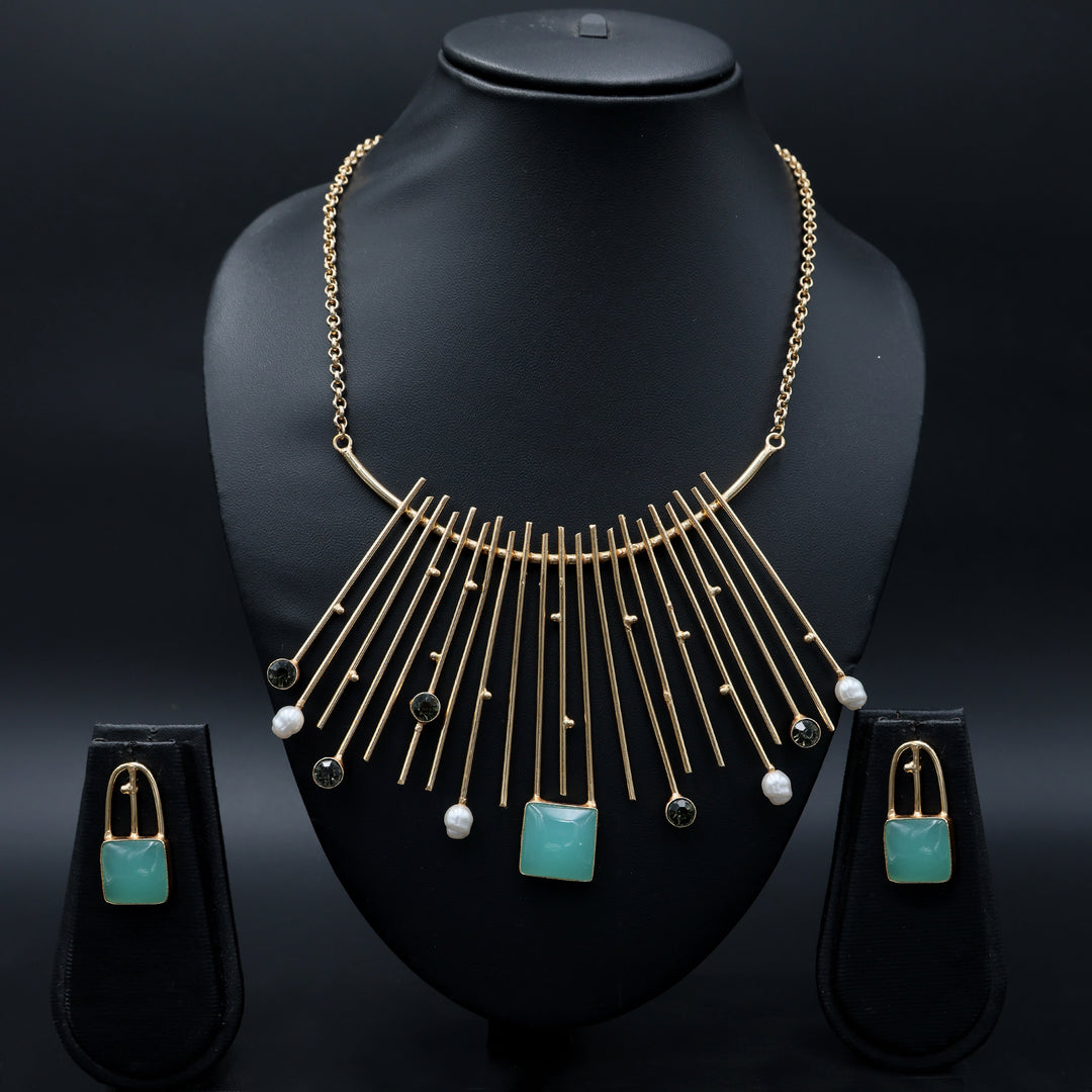 Turquoise Radiance Contemporary Necklace Set